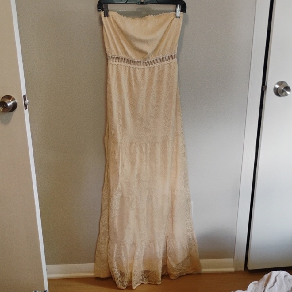Filly Flair Cream Lace Detail Dress